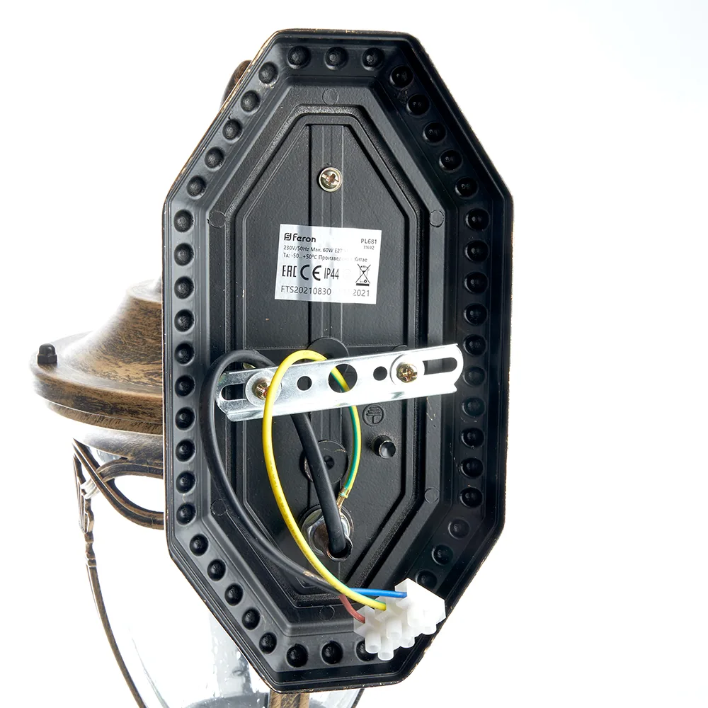 FERON Светильник садово-парковый PL681 на стену вниз 60W 230V E27, черное золото 11692 FERON Светильник садово-парковый PL681 на стену вниз 60W 230V E27, черное золото 11692