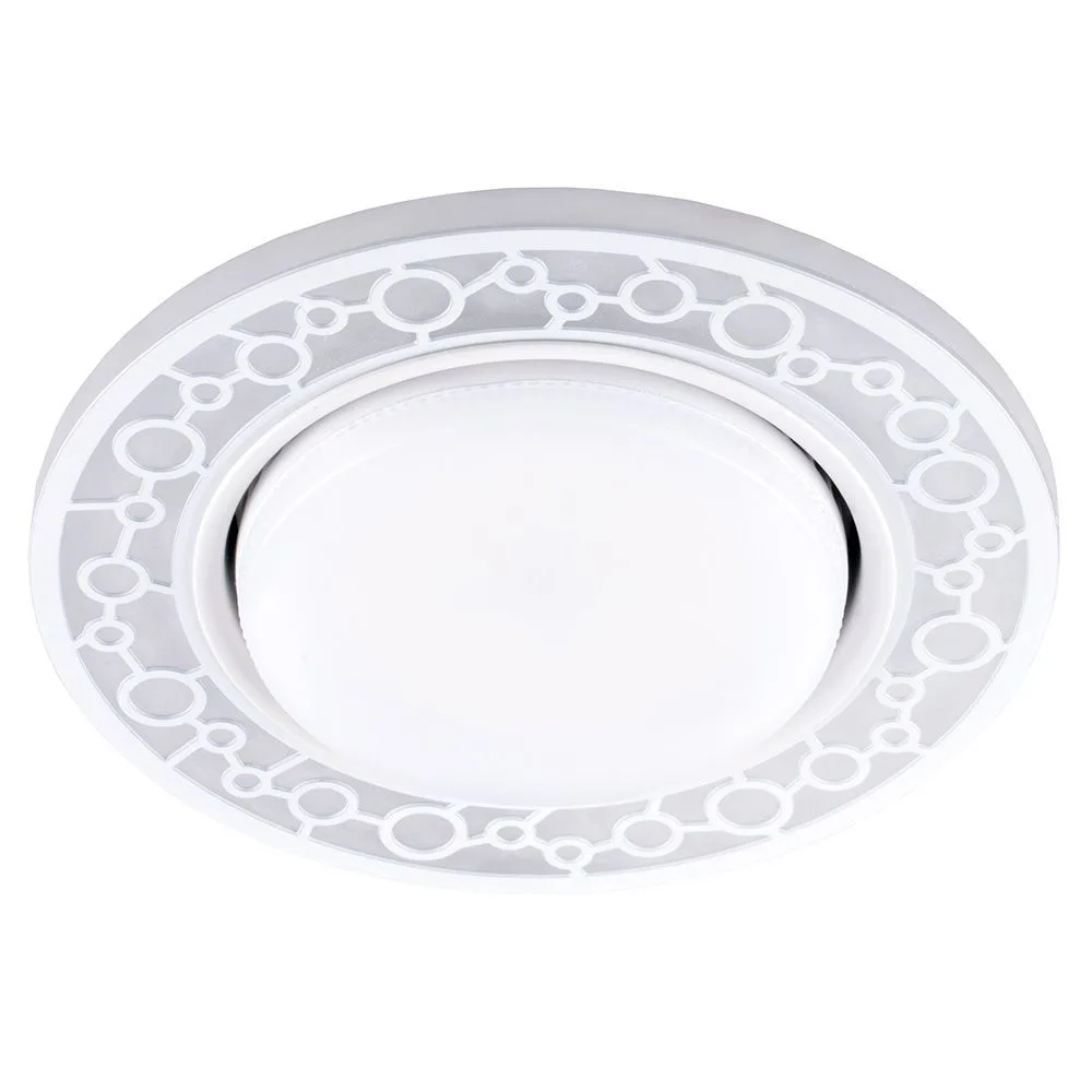FERON Светильник встраиваемый с белой LED подсветкой CD9902 потолочный GX53 без лампы, белый 32938 FERON Светильник встраиваемый с белой LED подсветкой CD9902 потолочный GX53 без лампы, белый 32938