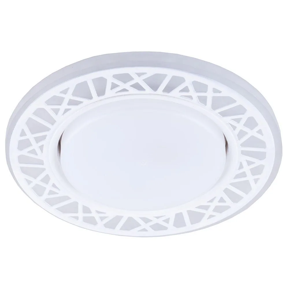 FERON Светильник встраиваемый с белой LED подсветкой CD9912 потолочный GX53 без лампы, белый 32939 FERON Светильник встраиваемый с белой LED подсветкой CD9912 потолочный GX53 без лампы, белый 32939