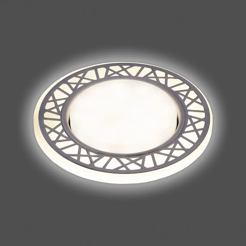 FERON Светильник встраиваемый с белой LED подсветкой CD9912 потолочный GX53 без лампы, белый 32939 FERON Светильник встраиваемый с белой LED подсветкой CD9912 потолочный GX53 без лампы, белый 32939