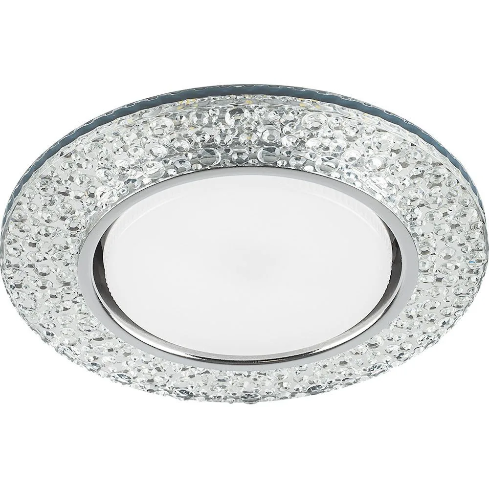 Светильник встраиваемый с белой LED подсветкой FERON CD4032 потолочный GX53 без лампы, прозрачный, хром 32996