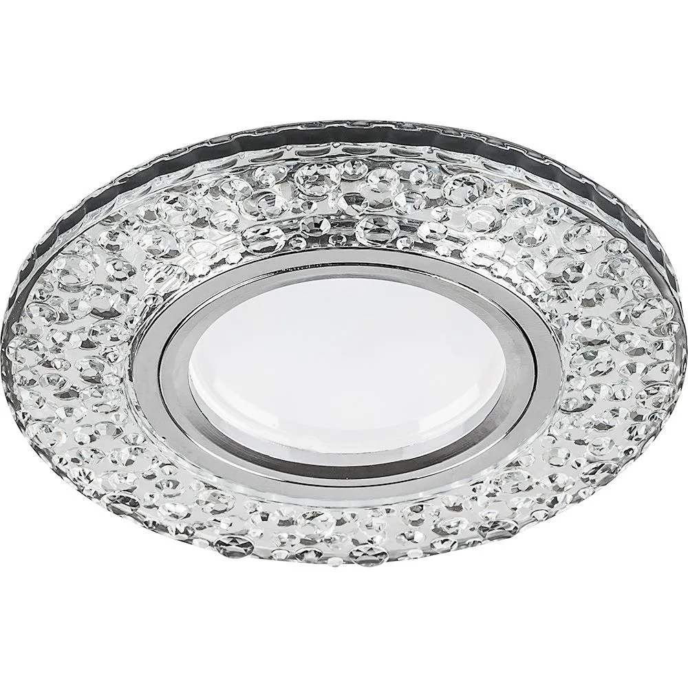 FERON Светильник встраиваемый с LED подсветкой CD945 потолочный MR16 G5.3 прозрачный, хром FERON Светильник встраиваемый с LED подсветкой CD945 потолочный MR16 G5.3 прозрачный, хром