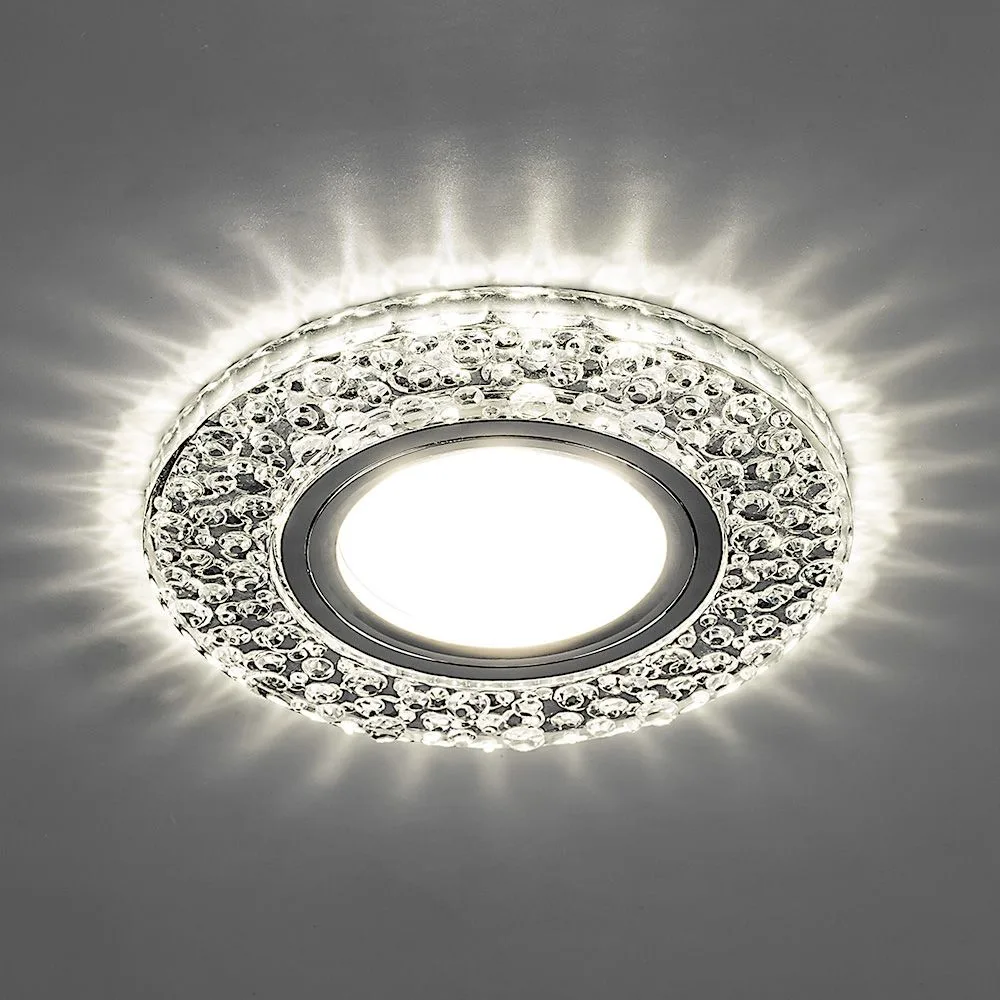 FERON Светильник встраиваемый с LED подсветкой CD945 потолочный MR16 G5.3 прозрачный, хром FERON Светильник встраиваемый с LED подсветкой CD945 потолочный MR16 G5.3 прозрачный, хром