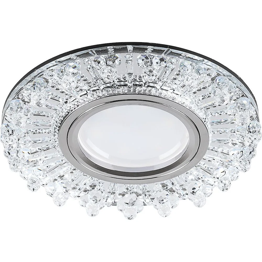 FERON Светильник встраиваемый с LED подсветкой CD944 потолочный MR16 G5.3 прозрачный, хром FERON Светильник встраиваемый с LED подсветкой CD944 потолочный MR16 G5.3 прозрачный, хром