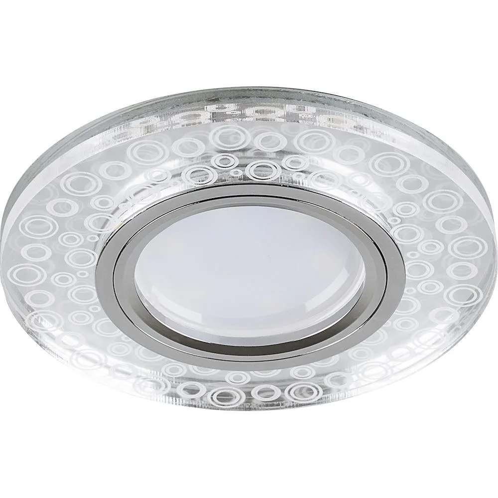 Светильник встраиваемый с LED подсветкой FERON CD961 потолочный MR16 G5.3 прозрачный, хром