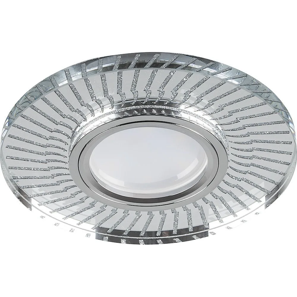 FERON Светильник встраиваемый с LED подсветкой CD979 потолочный MR16 G5.3 прозрачный, хром FERON Светильник встраиваемый с LED подсветкой CD979 потолочный MR16 G5.3 прозрачный, хром