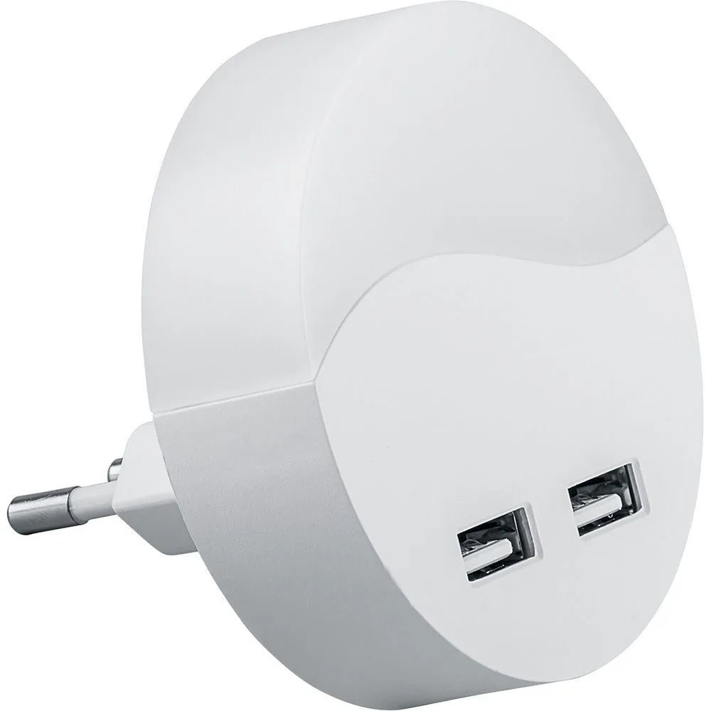 FERON Светильник ночник c 2мя USB выходами, FN1122 0,5W 230V, белый 41021 FERON Светильник ночник c 2мя USB выходами, FN1122 0,5W 230V, белый 41021