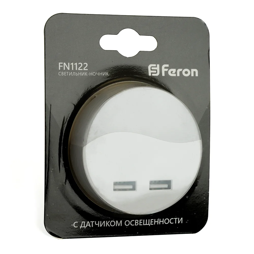 FERON Светильник ночник c 2мя USB выходами, FN1122 0,5W 230V, белый 41021 FERON Светильник ночник c 2мя USB выходами, FN1122 0,5W 230V, белый 41021