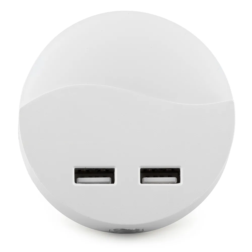 FERON Светильник ночник c 2мя USB выходами, FN1122 0,5W 230V, белый 41021 FERON Светильник ночник c 2мя USB выходами, FN1122 0,5W 230V, белый 41021