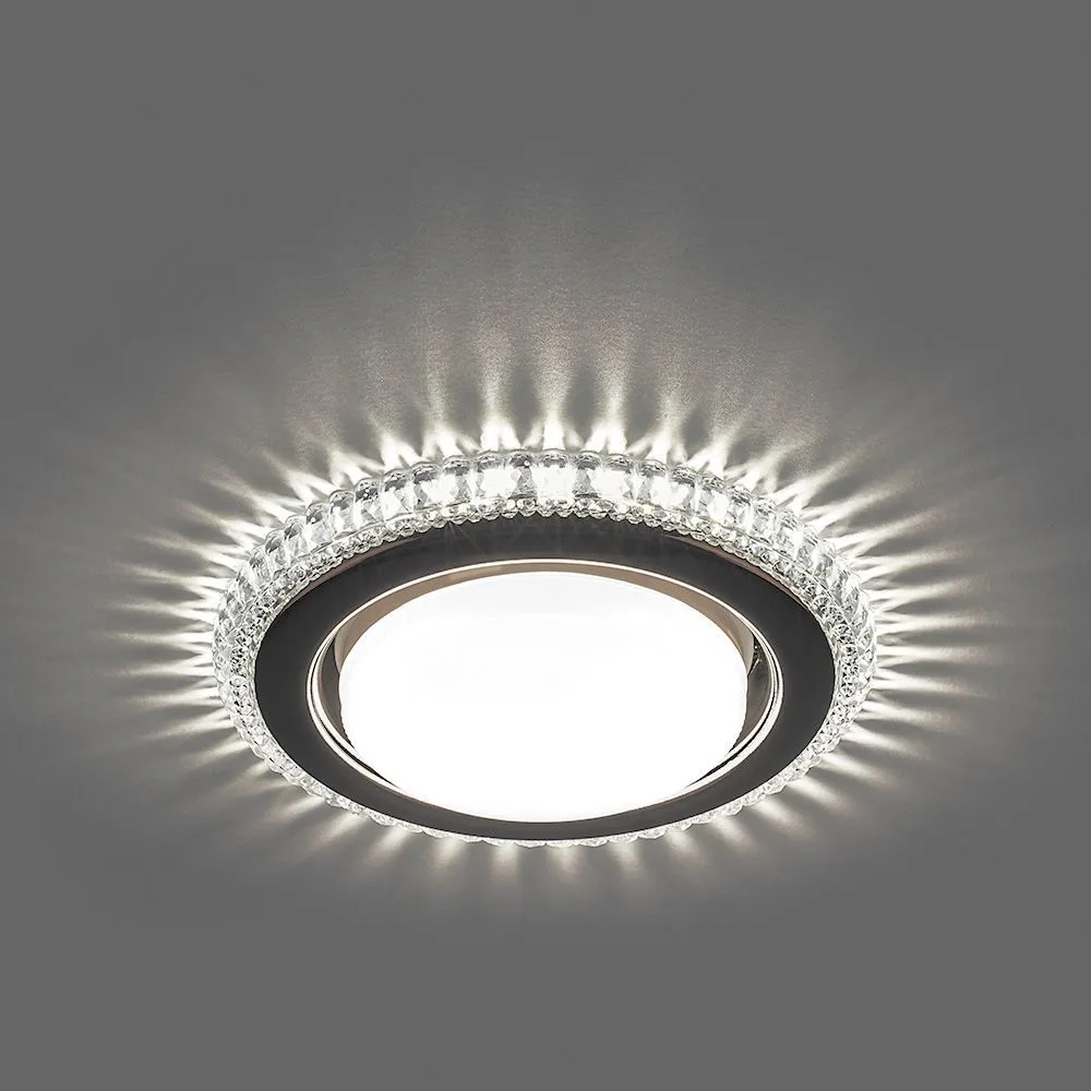 FERON Светильник встраиваемый с белой LED подсветкой CD4036 потолочный GX53 без лампы, прозрачный, хром 40503 FERON Светильник встраиваемый с белой LED подсветкой CD4036 потолочный GX53 без лампы, прозрачный, хром 40503