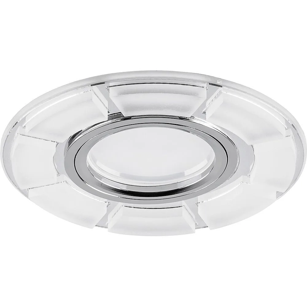 FERON Светильник встраиваемый с LED подсветкой CD993 потолочный MR16 G5.3 белый матовый, хром FERON Светильник встраиваемый с LED подсветкой CD993 потолочный MR16 G5.3 белый матовый, хром