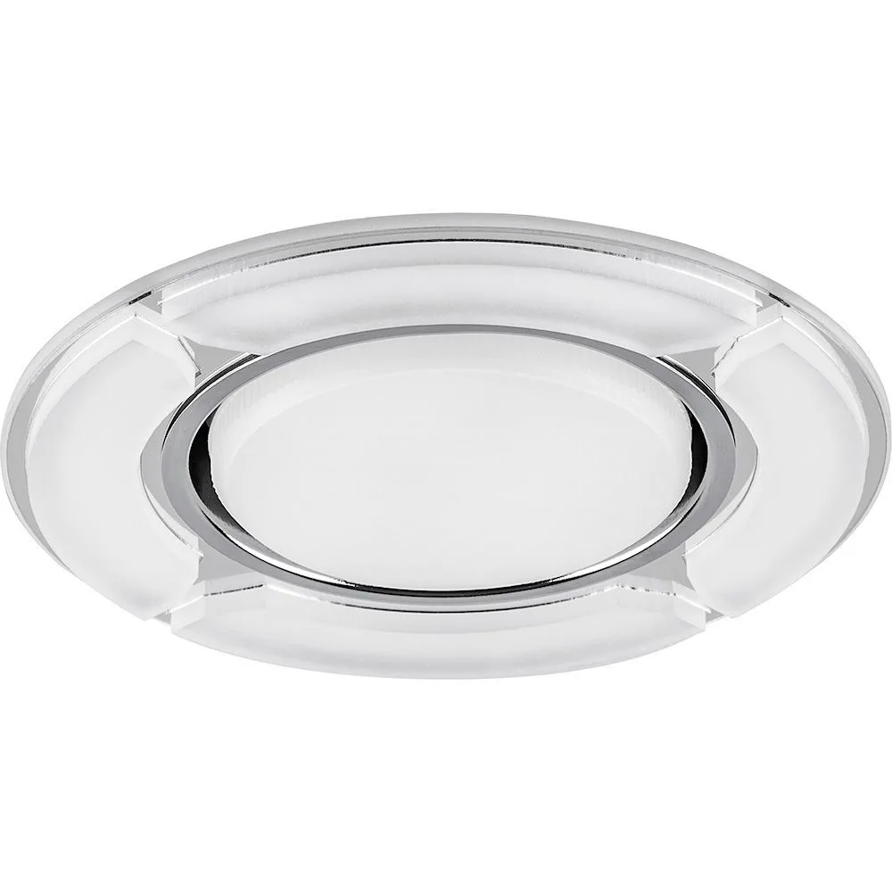 FERON Светильник встраиваемый с белой LED подсветкой CD4039 потолочный GX53 без лампы, белый матовый, хром 40506 FERON Светильник встраиваемый с белой LED подсветкой CD4039 потолочный GX53 без лампы, белый матовый, хром 40506
