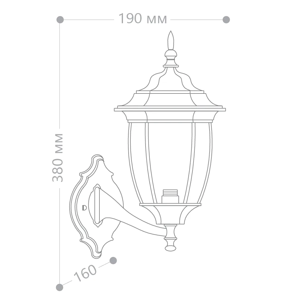 FERON Светильник садово-парковый PL6301 шестигранный на стену вверх 60W E27 230V, черное золото 11897 FERON Светильник садово-парковый PL6301 шестигранный на стену вверх 60W E27 230V, черное золото 11897