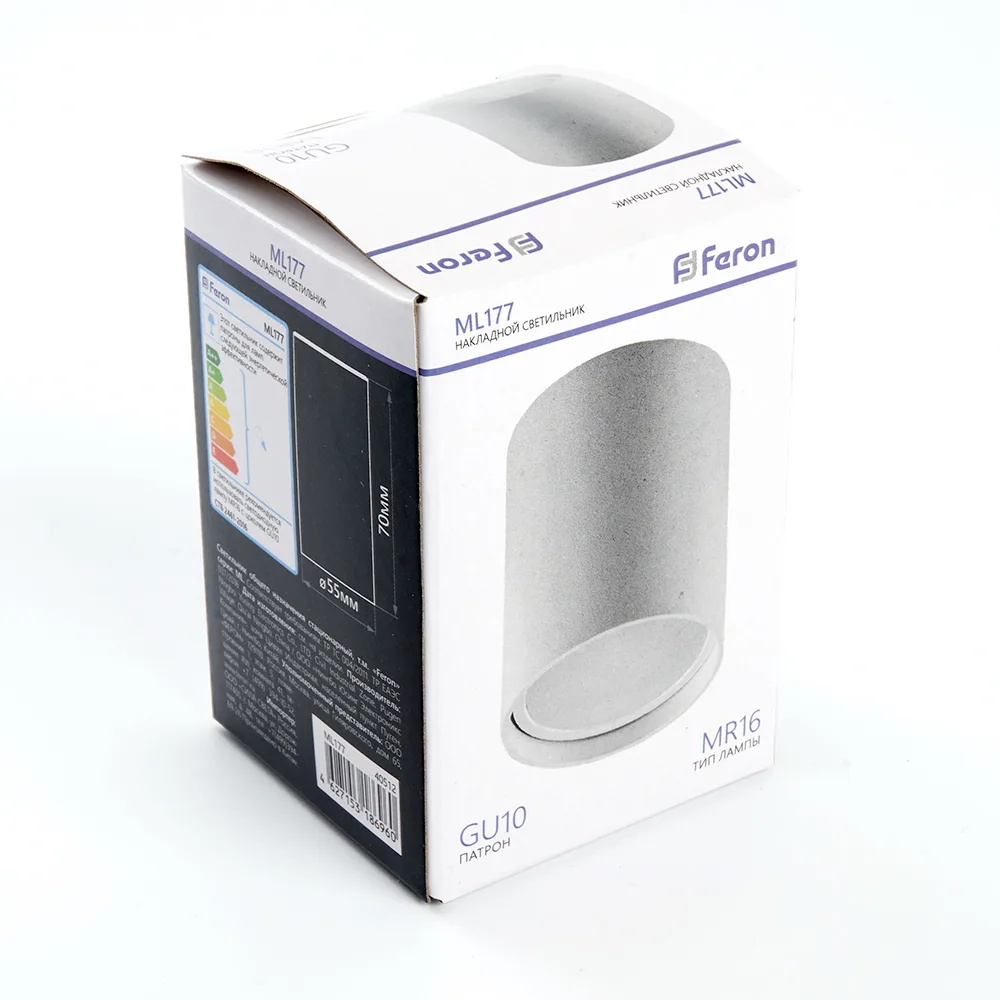 FERON Светильник потолочный ML177 MR16 GU10 35W 230V, белый 40512 FERON Светильник потолочный ML177 MR16 GU10 35W 230V, белый 40512