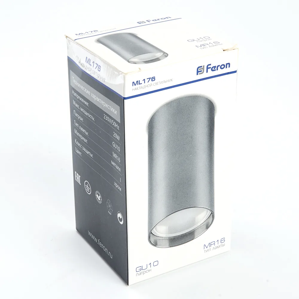 FERON Светильник потолочный ML176 MR16 GU10 20W 230V, хром 40511 FERON Светильник потолочный ML176 MR16 GU10 20W 230V, хром 40511