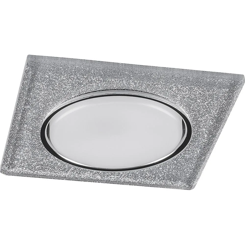 Светильник встраиваемый с белой LED подсветкой FERON CD4040 потолочный GX53 без лампы, серебро,  хром 40517