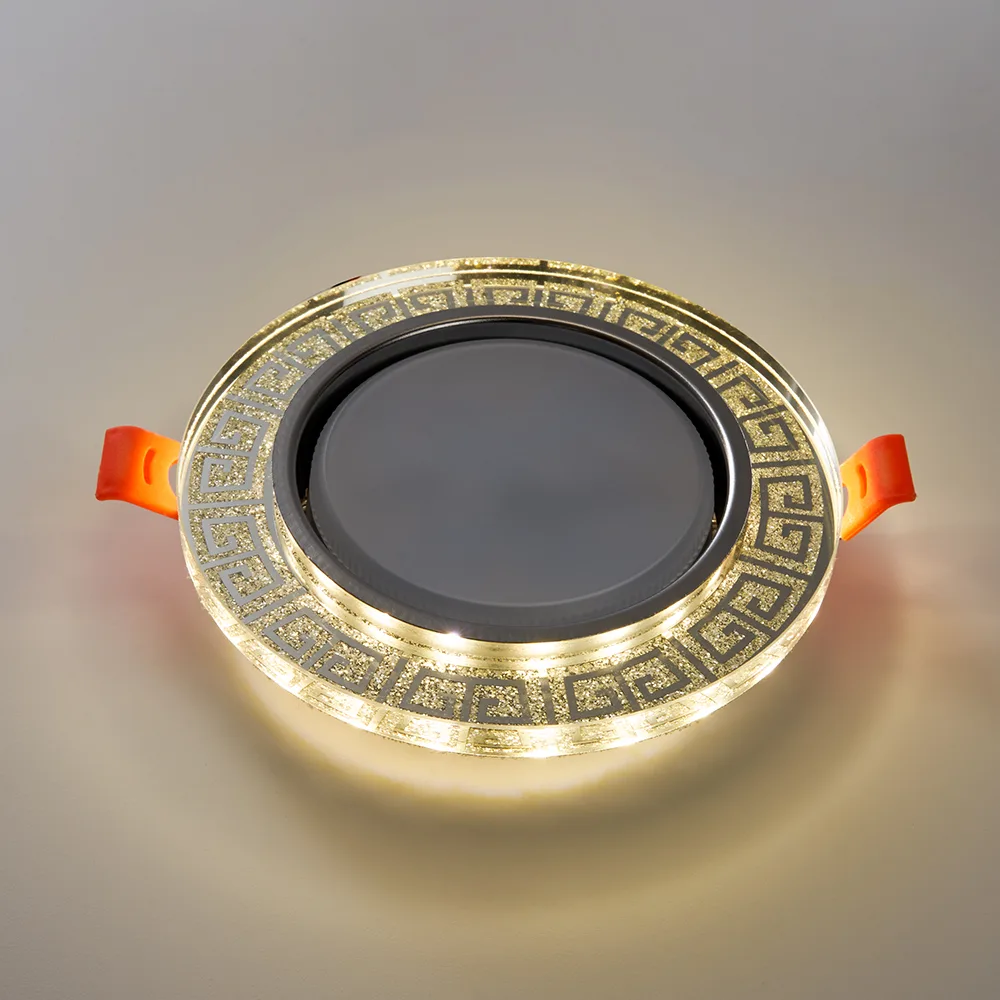FERON Светильник встраиваемый с белой LED подсветкой CD4981 потолочный GX53 без лампы, прозрачный, золото 41907 FERON Светильник встраиваемый с белой LED подсветкой CD4981 потолочный GX53 без лампы, прозрачный, золото 41907