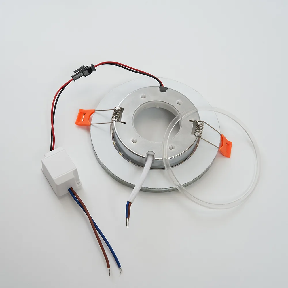 FERON Светильник встраиваемый с белой LED подсветкой CD4981 потолочный GX53 без лампы, прозрачный, золото 41907 FERON Светильник встраиваемый с белой LED подсветкой CD4981 потолочный GX53 без лампы, прозрачный, золото 41907