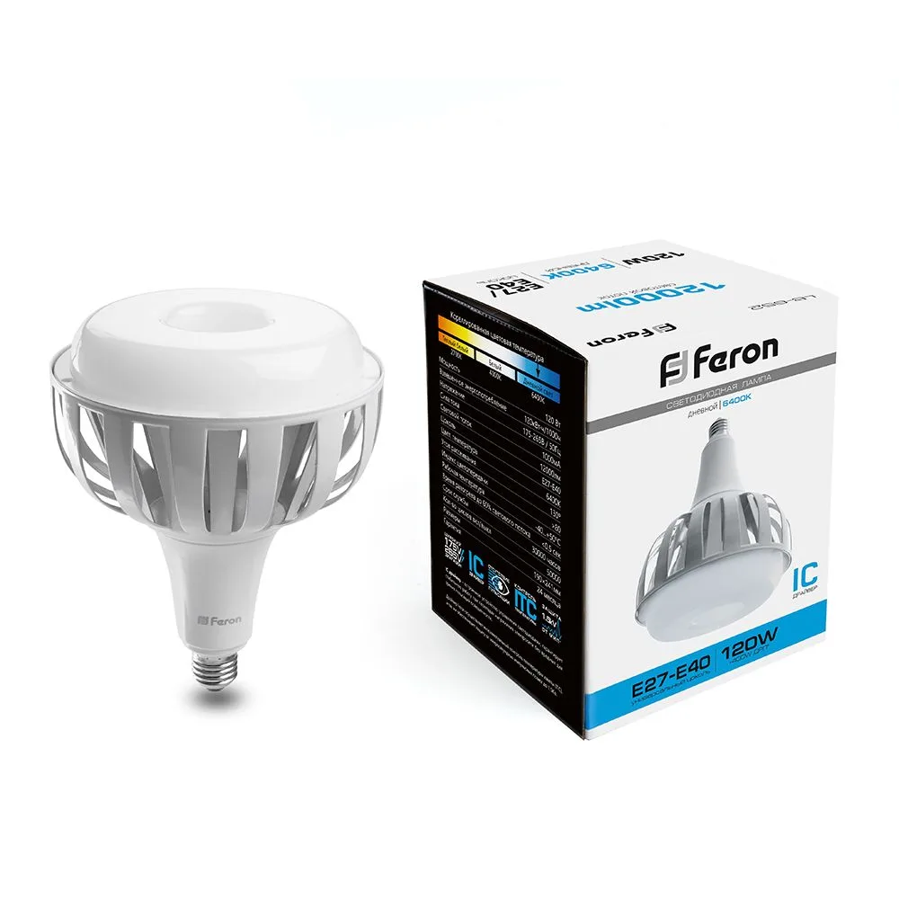 FERON Лампа светодиодная LB-652 E27-E40 120W 175-265V 6400K 38097 FERON Лампа светодиодная LB-652 E27-E40 120W 175-265V 6400K 38097