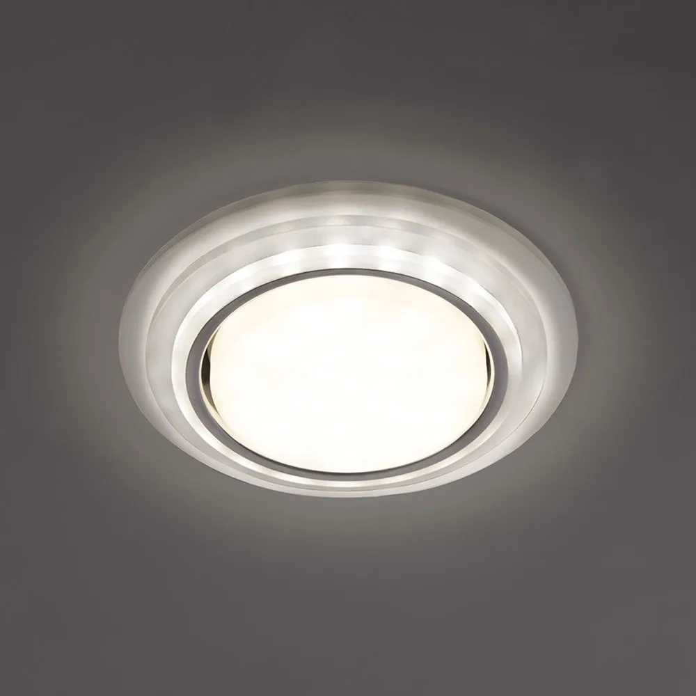 FERON Светильник встраиваемый с белой LED подсветкой CD5023 потолочный GX53 без лампы, матовый 40522 FERON Светильник встраиваемый с белой LED подсветкой CD5023 потолочный GX53 без лампы, матовый 40522