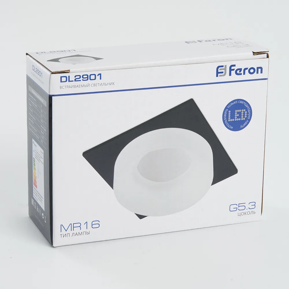 FERON Светильник встраиваемый DL2901 потолочный MR16 G5.3 черный 41137 FERON Светильник встраиваемый DL2901 потолочный MR16 G5.3 черный 41137