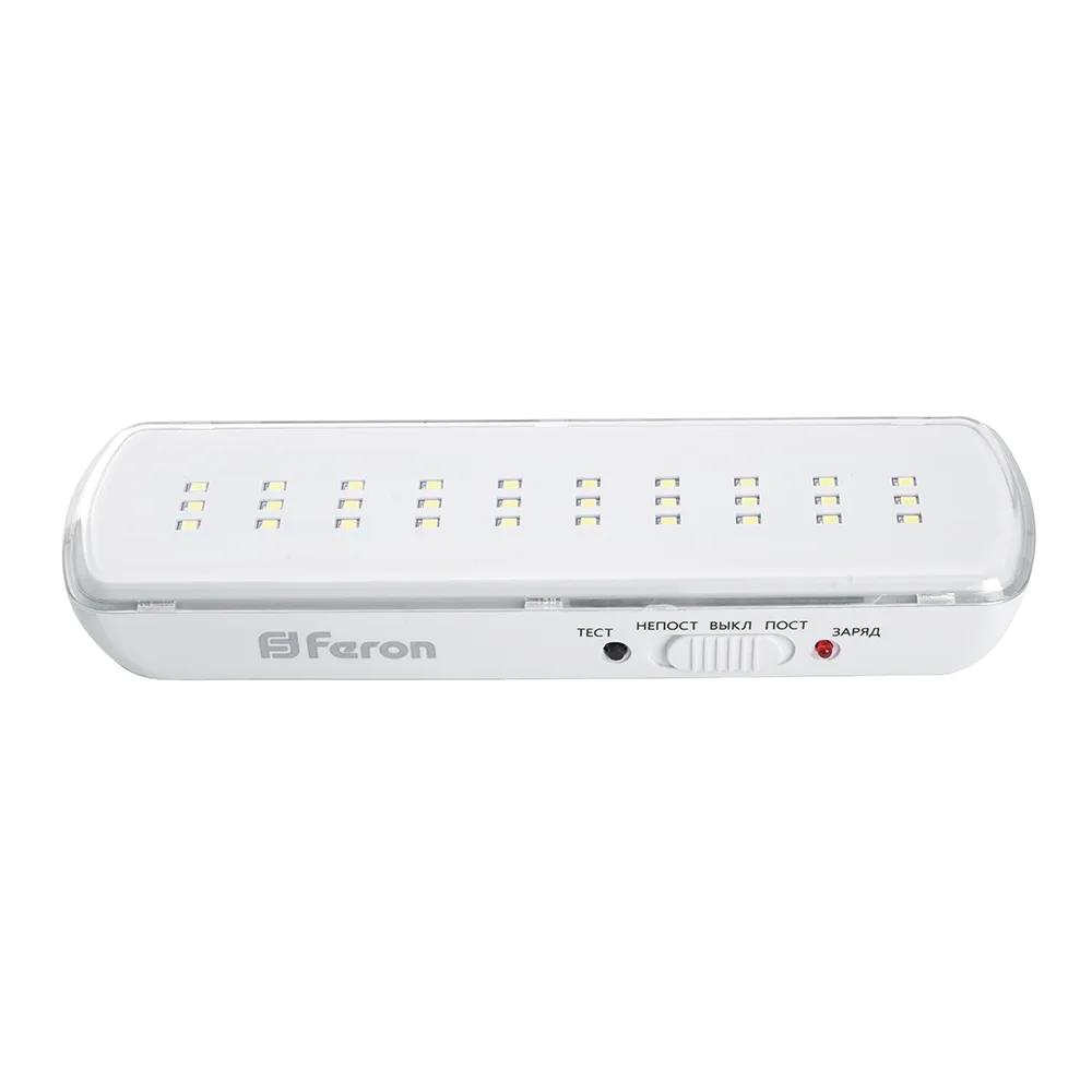 FERON Светильник аварийный, 30 LED AC/DC, белый, EM110 артикул 41532 FERON Светильник аварийный, 30 LED AC/DC, белый, EM110 артикул 41532