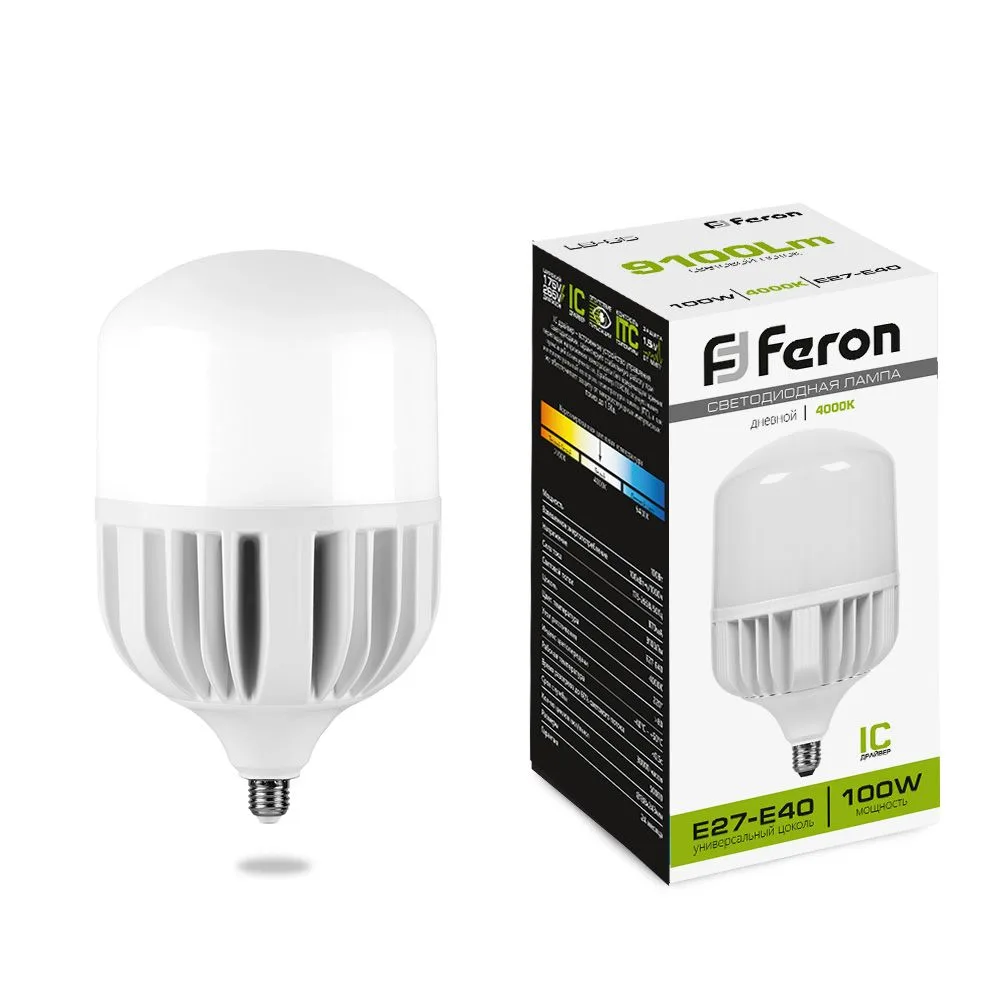 FERON Лампа светодиодная LB-65 E27-E40 100W 175-265V 4000K 38219 FERON Лампа светодиодная LB-65 E27-E40 100W 175-265V 4000K 38219