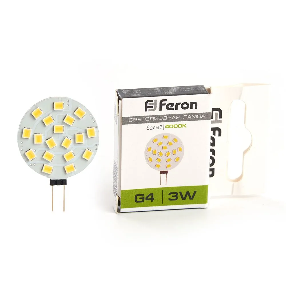 Лампа светодиодная FERON LB-16 G4 3W 12V 4000K 25093