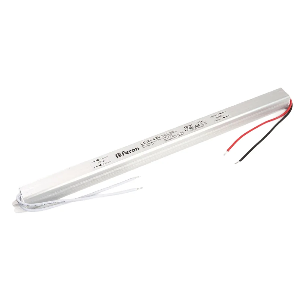 FERON Трансформатор электронный для светодиодной ленты 72W 12V (драйвер), LB001 Артикул 48015 FERON Трансформатор электронный для светодиодной ленты 72W 12V (драйвер), LB001 Артикул 48015