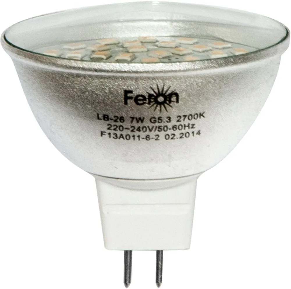 FERON Лампа светодиодная LB-26 MR16 G5.3 7W 2700K 25441 FERON Лампа светодиодная LB-26 MR16 G5.3 7W 2700K 25441