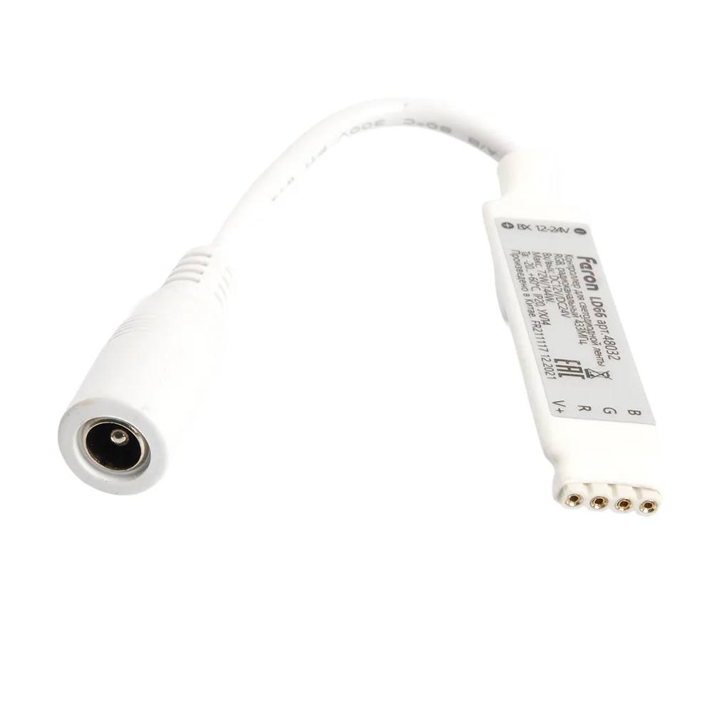 FERON Контроллер RGB mini для светодиодной ленты с П/У,12-24V, LD66 Артикул 48032 FERON Контроллер RGB mini для светодиодной ленты с П/У,12-24V, LD66 Артикул 48032