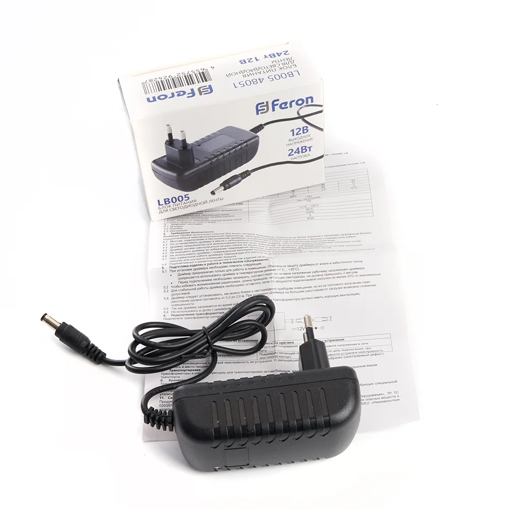 FERON Трансформатор электронный для светодиодной ленты 24W 12V (драйвер), LB005 Артикул 48051 FERON Трансформатор электронный для светодиодной ленты 24W 12V (драйвер), LB005 Артикул 48051