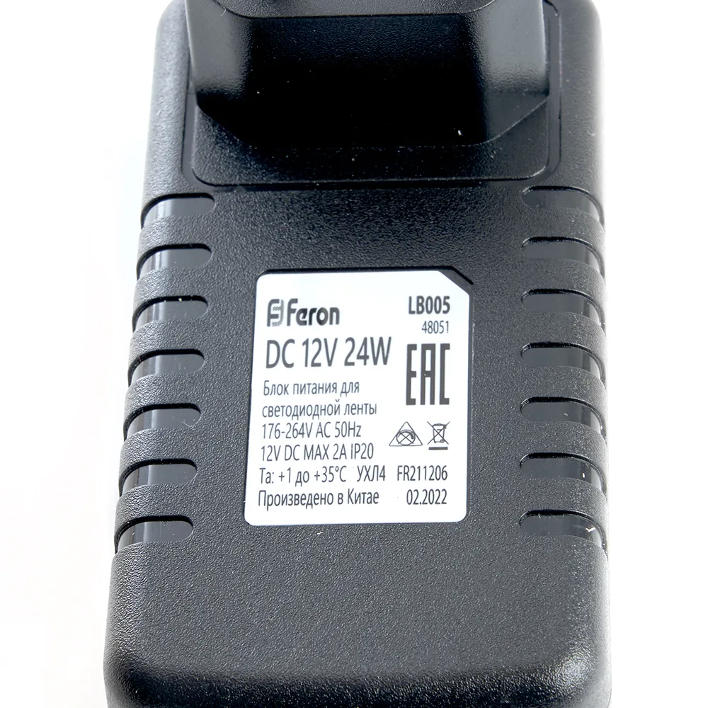 FERON Трансформатор электронный для светодиодной ленты 24W 12V (драйвер), LB005 Артикул 48051 FERON Трансформатор электронный для светодиодной ленты 24W 12V (драйвер), LB005 Артикул 48051