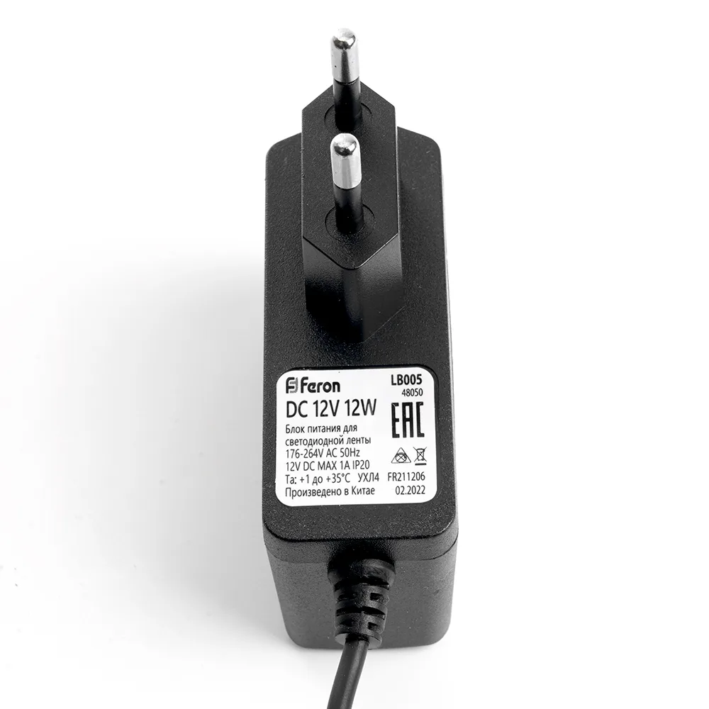 FERON Трансформатор электронный для светодиодной ленты 12W 12V (драйвер), LB005 Артикул 48050 FERON Трансформатор электронный для светодиодной ленты 12W 12V (драйвер), LB005 Артикул 48050