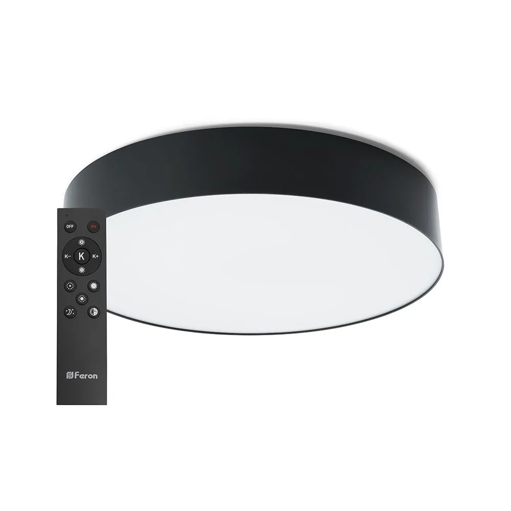 FERON Светодиодный управляемый светильник AL6200 “Simple matte” тарелка 60W 3000К-6500K черный 48066 FERON Светодиодный управляемый светильник AL6200 “Simple matte” тарелка 60W 3000К-6500K черный 48066