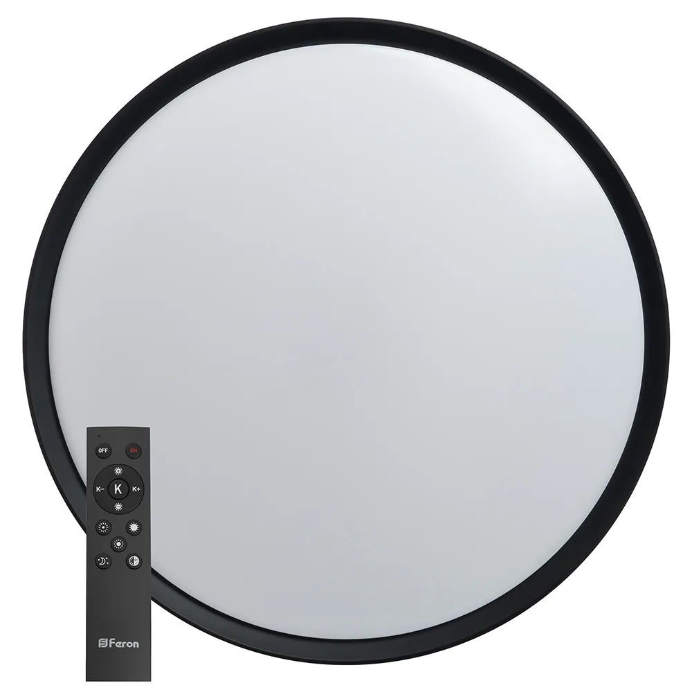 FERON Светодиодный управляемый светильник AL6240 “Simple matte” тарелка 80W 3000К-6500K черный 48073 FERON Светодиодный управляемый светильник AL6240 “Simple matte” тарелка 80W 3000К-6500K черный 48073